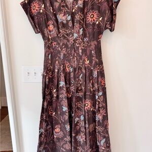 Cara Cara Burgundy Floral Midi Dress